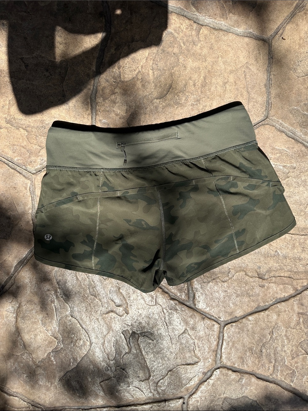 lululemon athletica Olive Camo Athletic Shorts